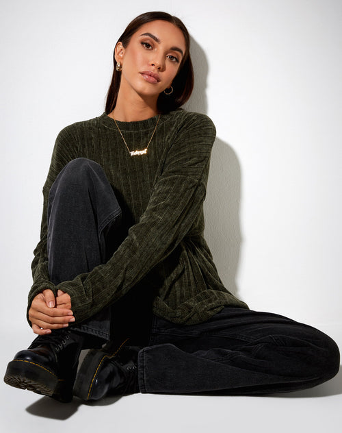 Dad Jumper in Chenille Khaki
