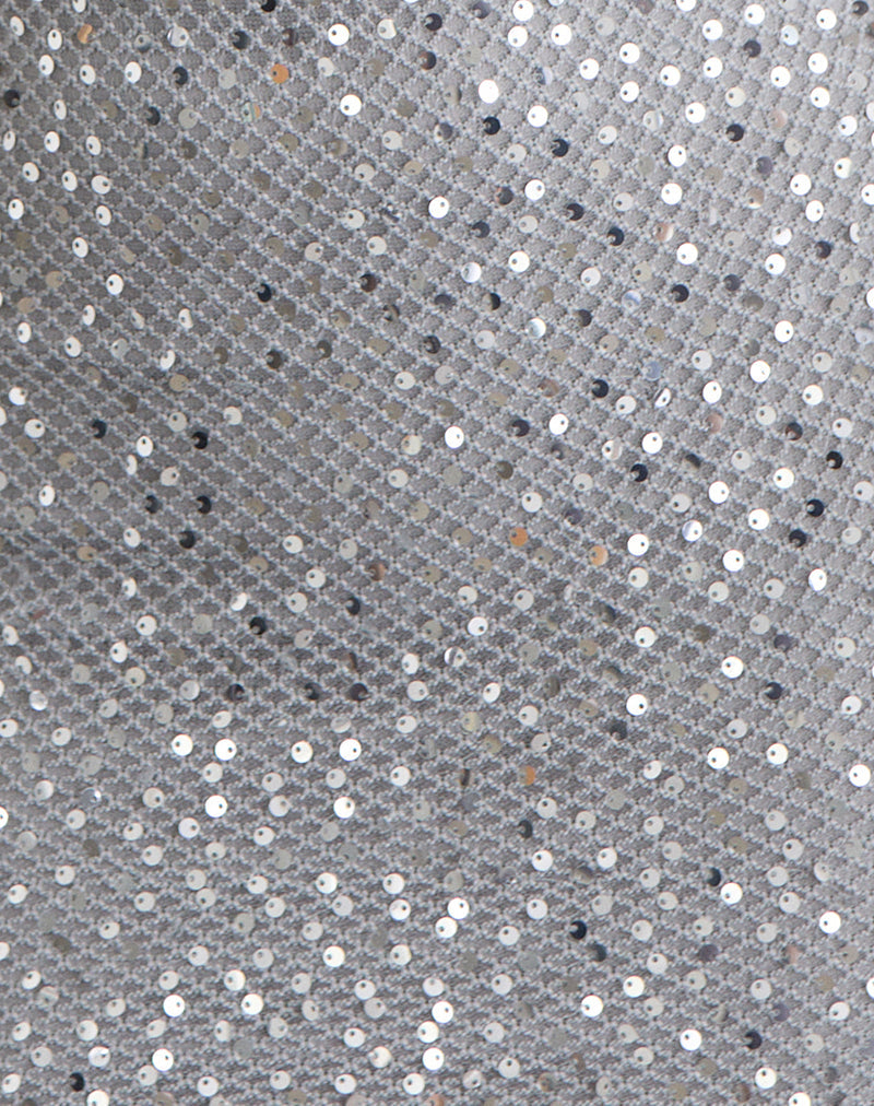 Dalanis Mini Dress in Sheer Sequin Silver