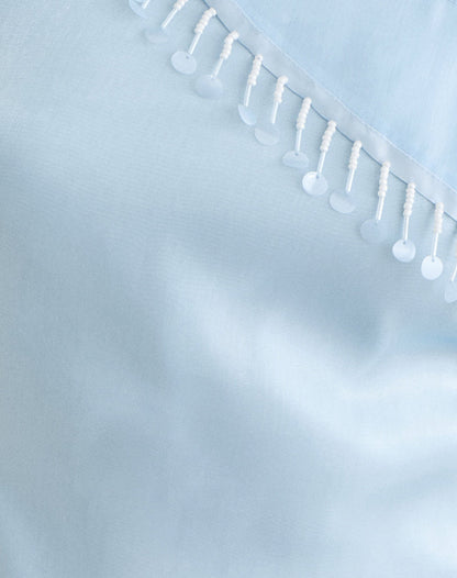 Dalvia Top in Satin Organza Light Blue