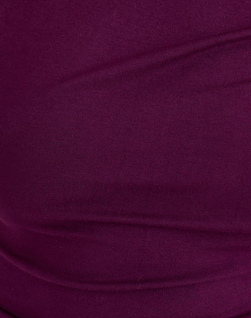 Danama One Shoulder Top in Rayon Jersey Fig