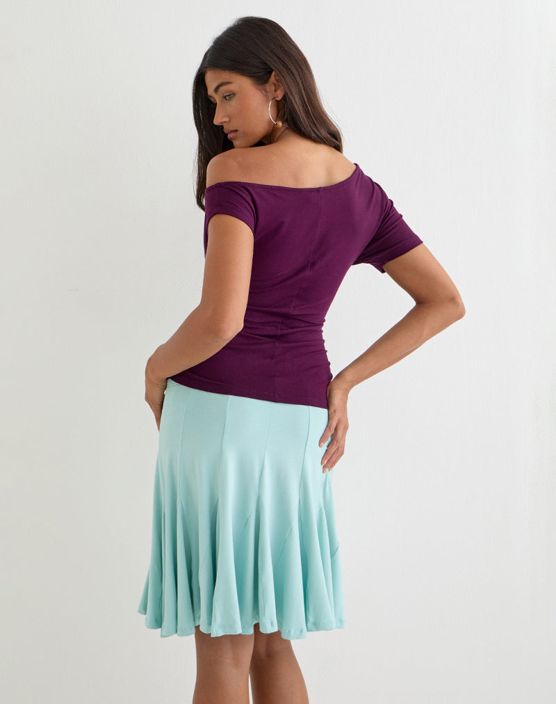 Danama One Shoulder Top in Rayon Jersey Fig
