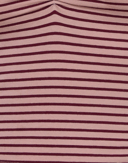 Danisha V Neck Top in Stripe Tonal Pink