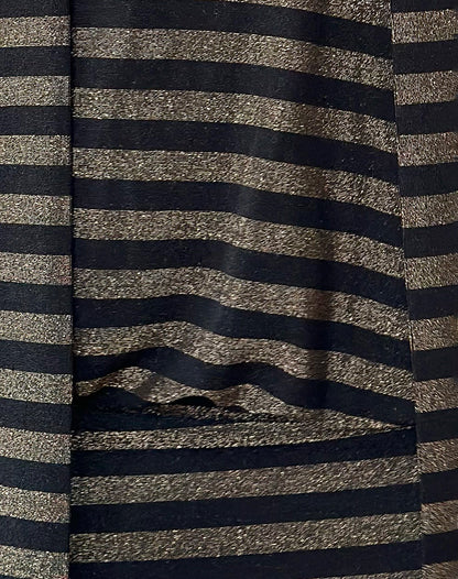 Daphnis Backless Halterneck Mini Dress in Lurex Gold Stripe