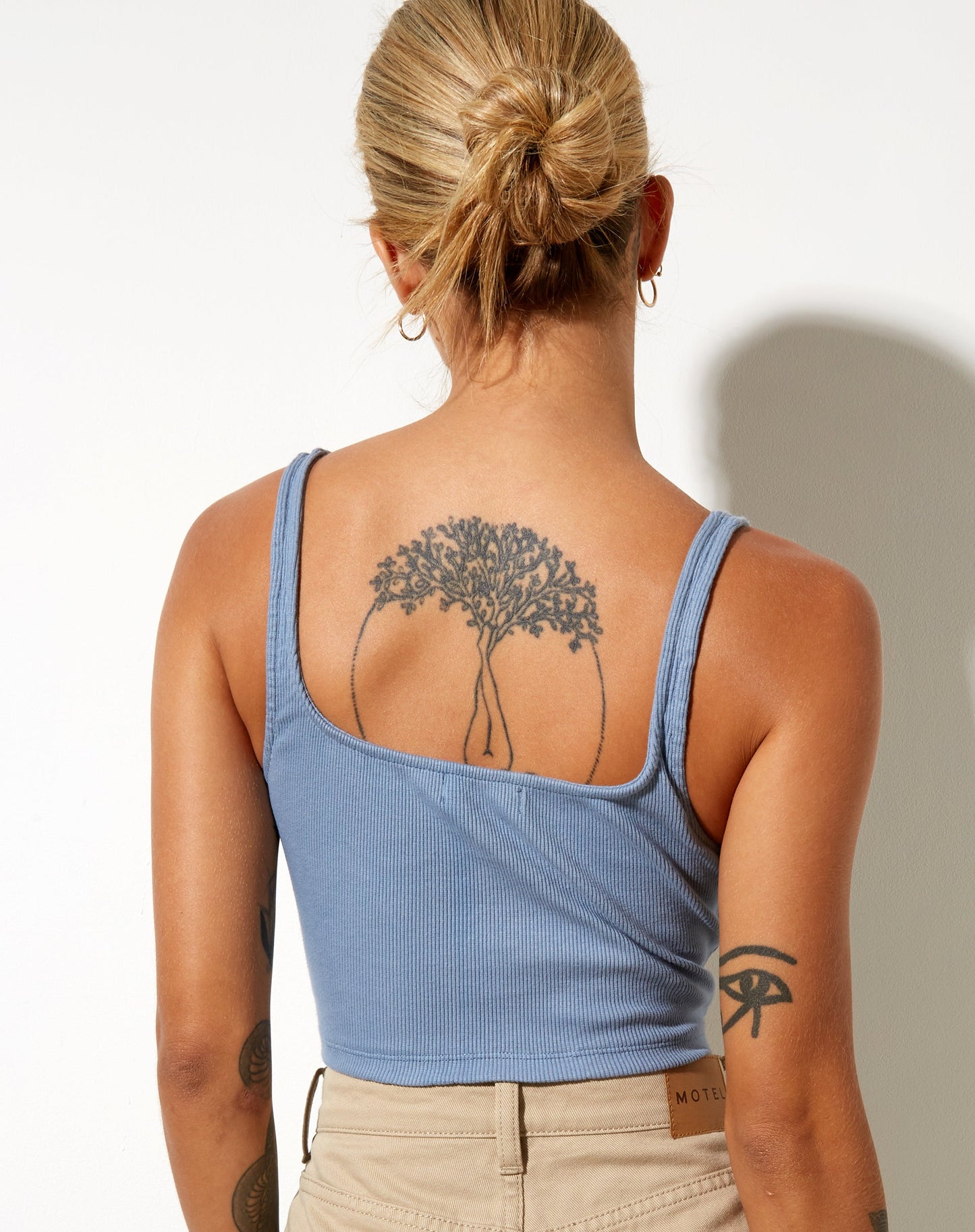 Darau Crop Top in Rib Powder Blue
