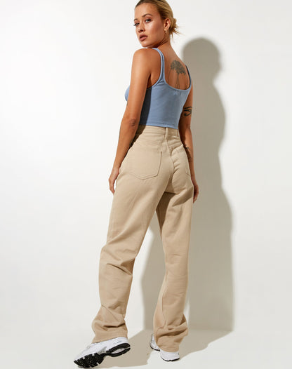 Darau Crop Top in Rib Powder Blue