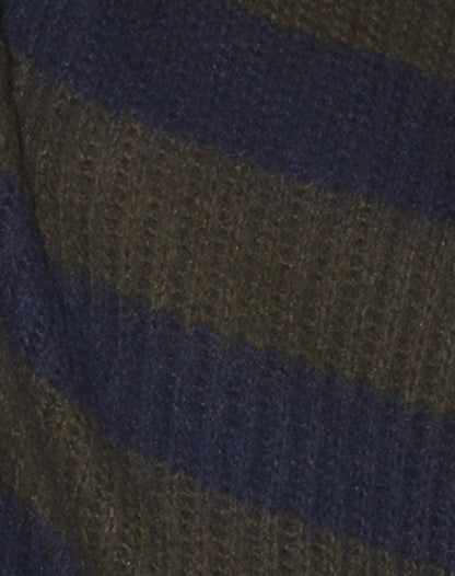 Daren Knitted Oversized Jumper in Khaki and Navy Blue Stripe