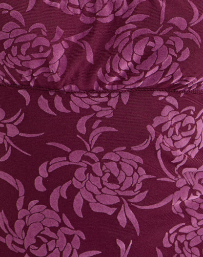 Darsih Maxi Dress in Flock Shadow Leaf Plum