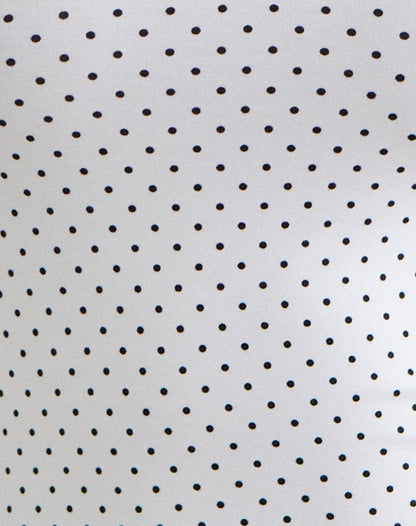 Delano Top in White with Micro Polka Black Print