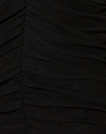Denila Bodycon Dress in Mesh Black