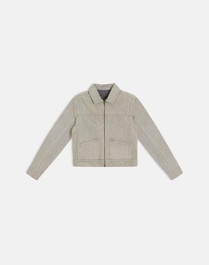 Denim Cinch Jacket in Oat