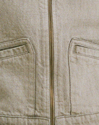 Denim Cinch Jacket in Oat