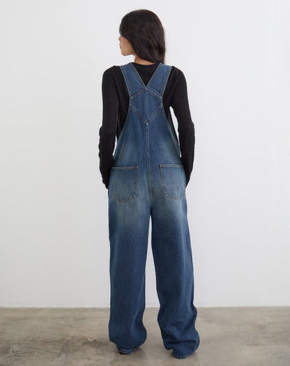 Denim Dungaree in Mid Blue Tint