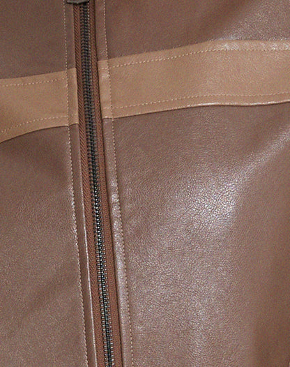 Derby Zip Up Jacket in PU Tonal Brown