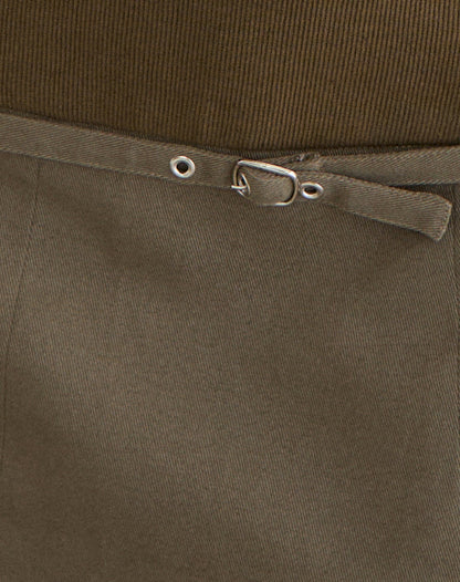 Desau Mini Skirt in Twill Khaki