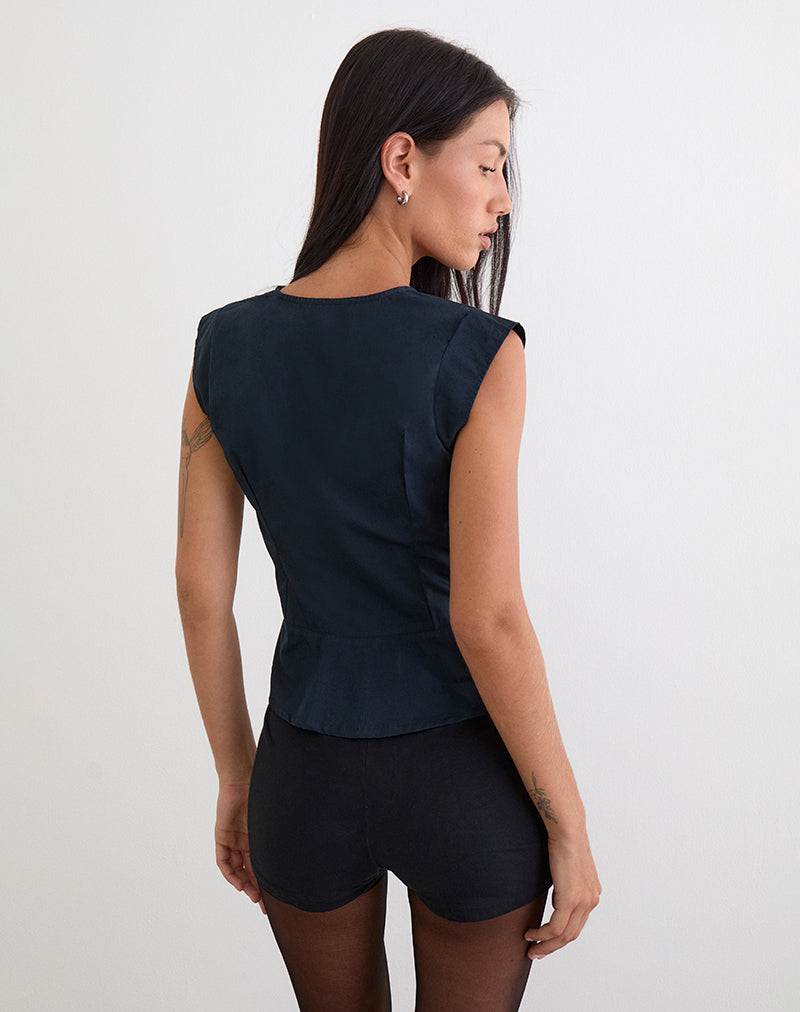 Devlon Blouse in Dark Navy