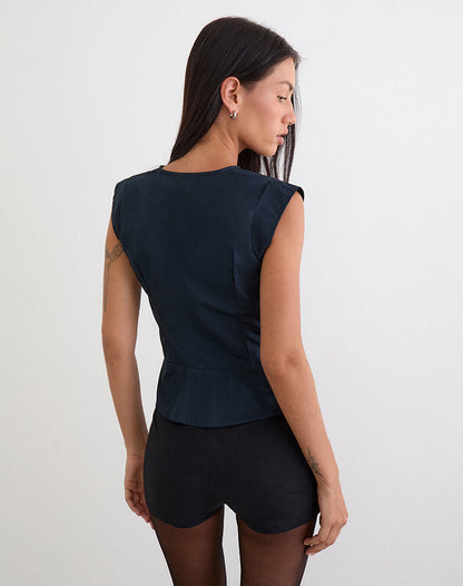 Devlon Blouse in Dark Navy