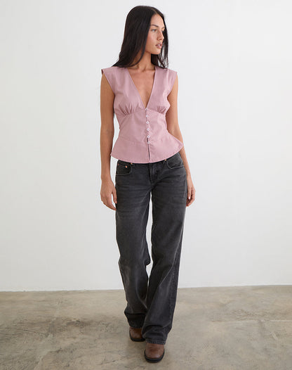Devlon Blouse in Dusty Rose