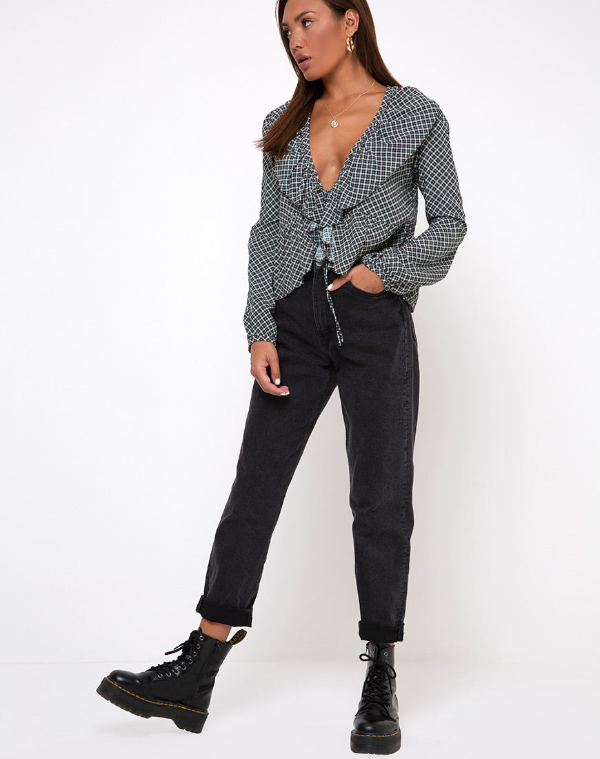 Diar Top in Check it Out Green