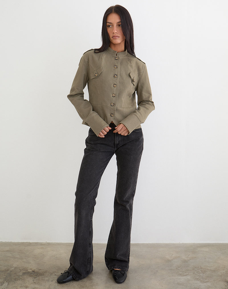 Diranda Military Jacket in Twill Khaki