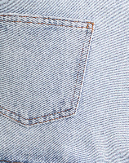 Distressed Mini Skirt in Blue Bleach