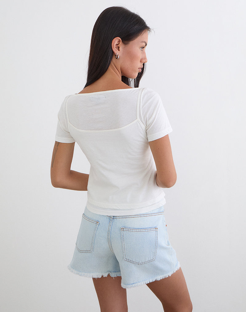 Dolman Tee in Tissue Jersey Off White