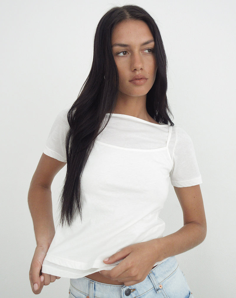 Dolman Tee in Tissue Jersey Off White