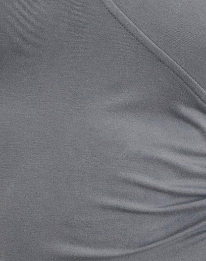Dolores Wrap Top in Rayon Jersey Grey