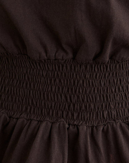 Domani Off the Shoulder Top in Chocolate