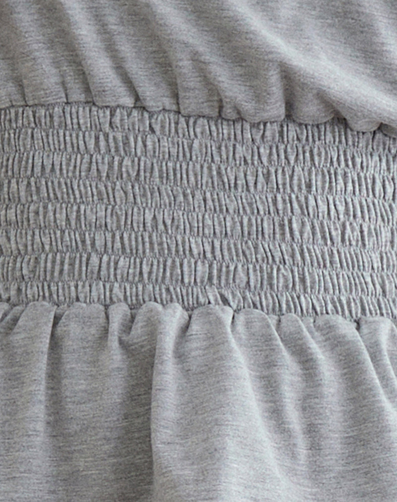 Domani Off the Shoulder Top in Grey Marl