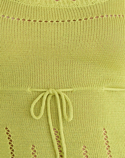 Domas Top with Tie in Knit Lemongrass