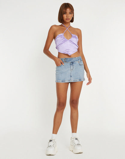 Domila Top in Satin Lilac