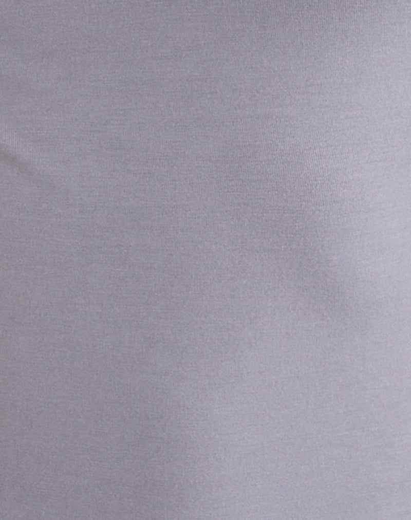 Donela Long Sleeve Top with Flower Ring in Lilac Grey
