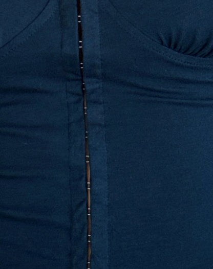 Dovica Lace Trim Corset Top in Navy
