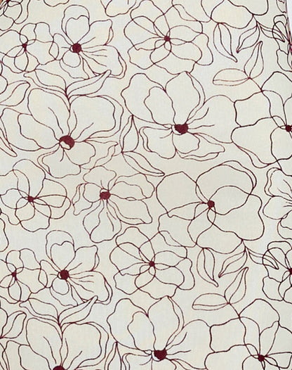 Druvish Midi Dress in Line Flower Cream