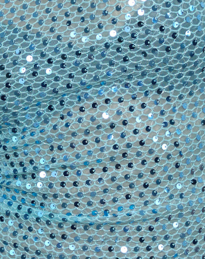 Dudley Vest Top in Sequin Knit Blue