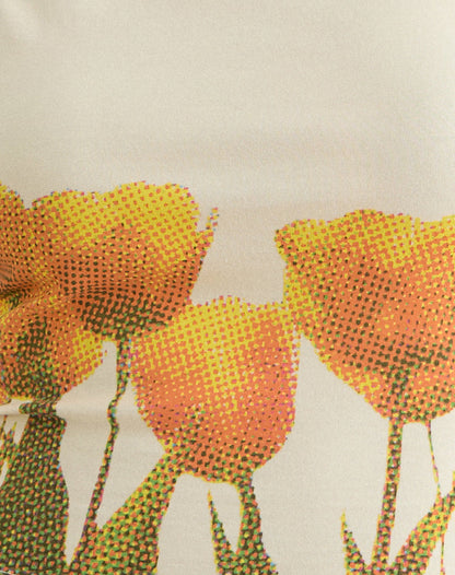 Dudley Vest Top in Buttermilk Blurry Tulip