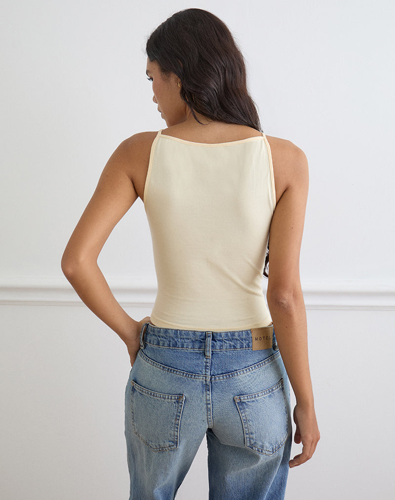 Dudley Vest Top in Buttermilk Blurry Tulip