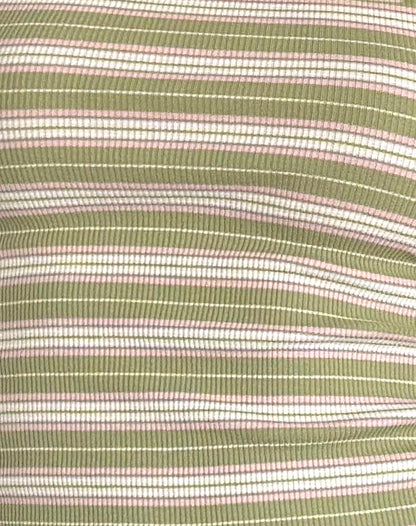 Dudley Vest Top in Green, Pink and White Stripe