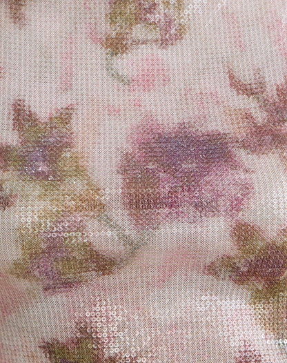 Dudley Vest Top in Floral Sequin White and Purple