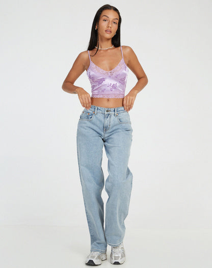 Dyrana Crop Top in Rose Flock Lilac