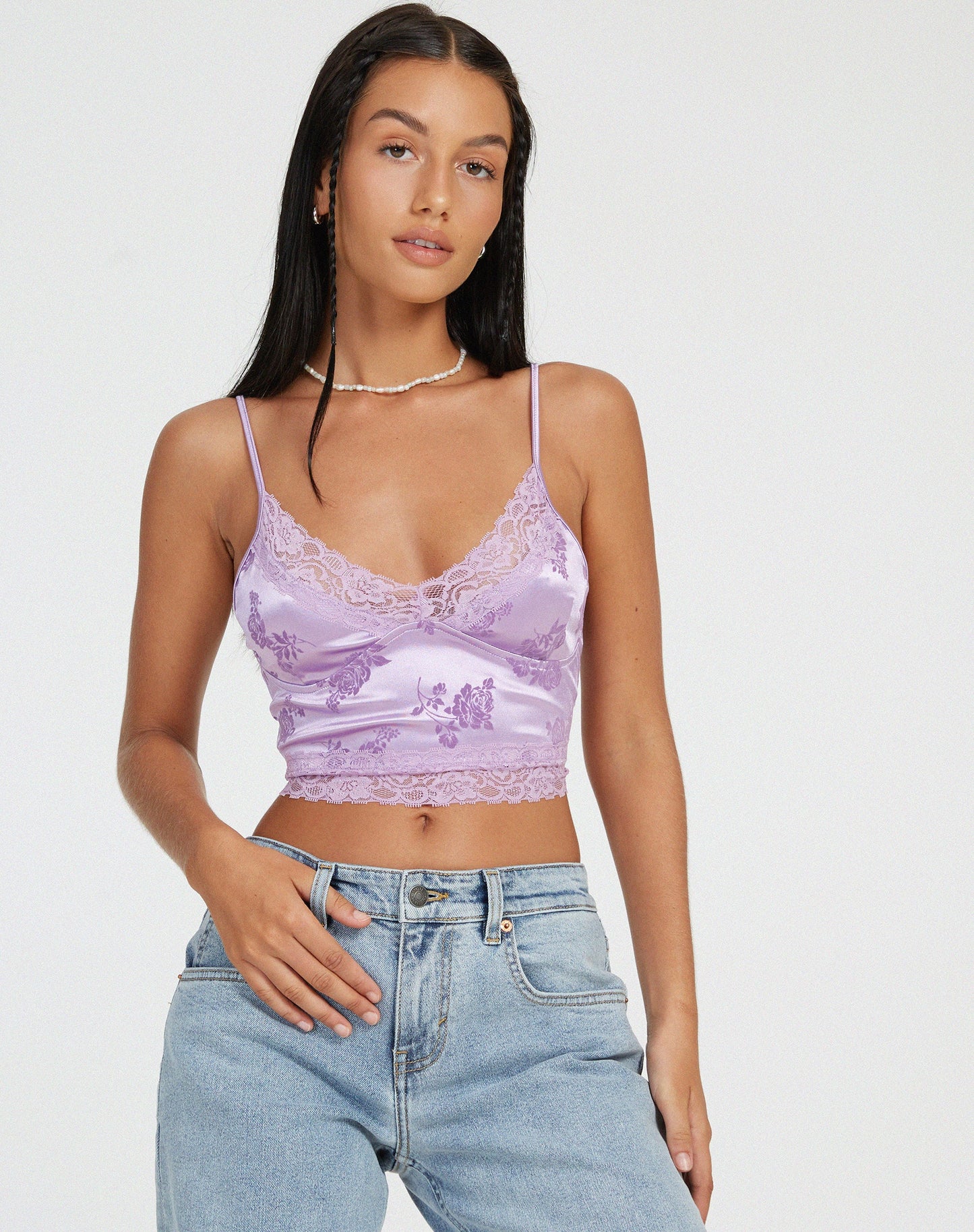 Dyrana Crop Top in Rose Flock Lilac