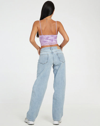 Dyrana Crop Top in Rose Flock Lilac