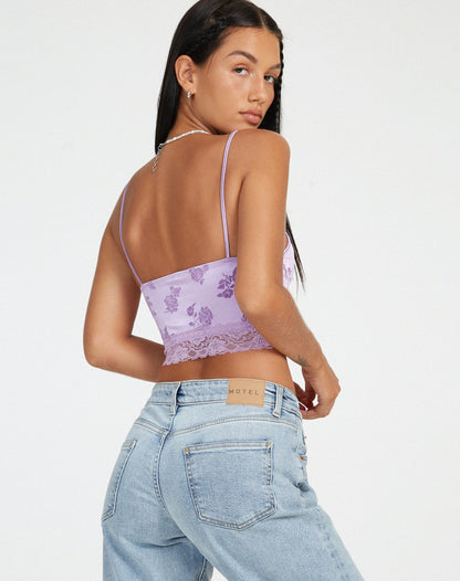 Dyrana Crop Top in Rose Flock Lilac