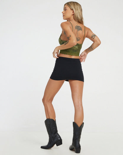 Dyrana Crop Top in Rose Flock Loden Green