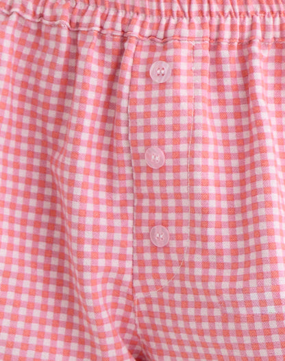 East Boxer Short in Mini Gingham Peach