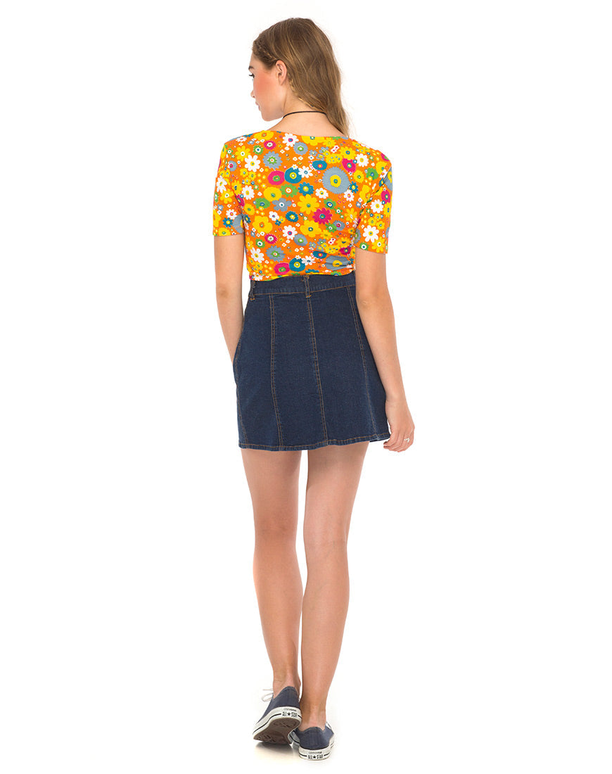 Eclat Crop Top in Playtime Floral Orange