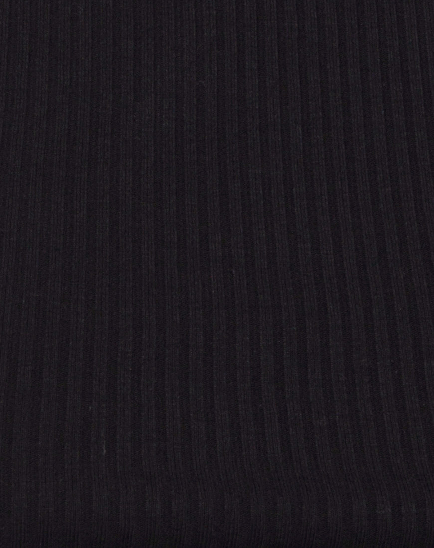 Edina Crop Top in Rib Black