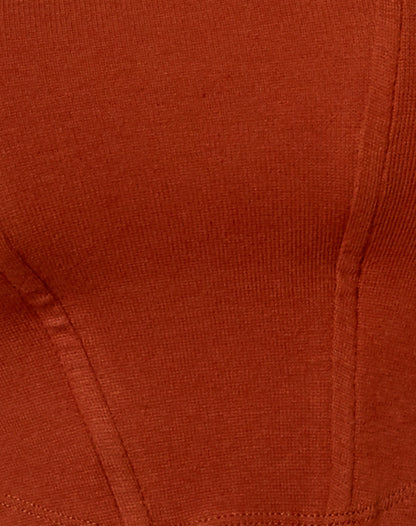 Elcaca Crop Top in Rib Bombay Brown