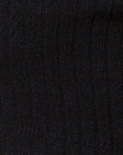 Elena Crop Top in Rib Knit Black
