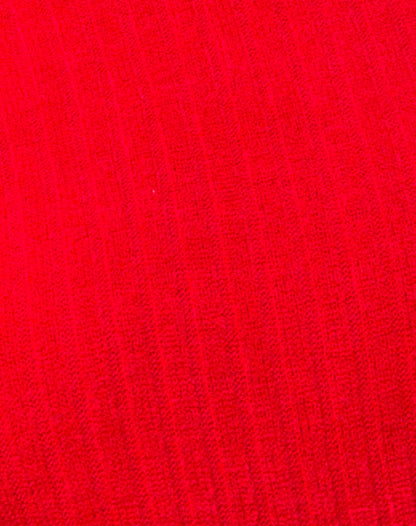 Elena Crop Top in Rib Knit Red